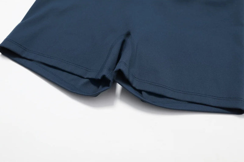 Solid Color Stretchy Long Sleeve And High Waisted Shorts Set