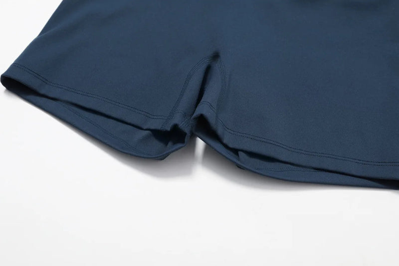 Solid Color Stretchy Crop Short Sleeve And High Waisted Shorts Set