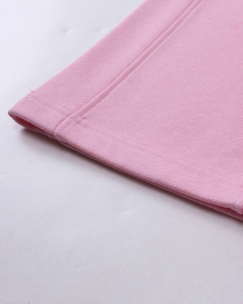 Solid Color Knit Patchwork Flare Sweatpants