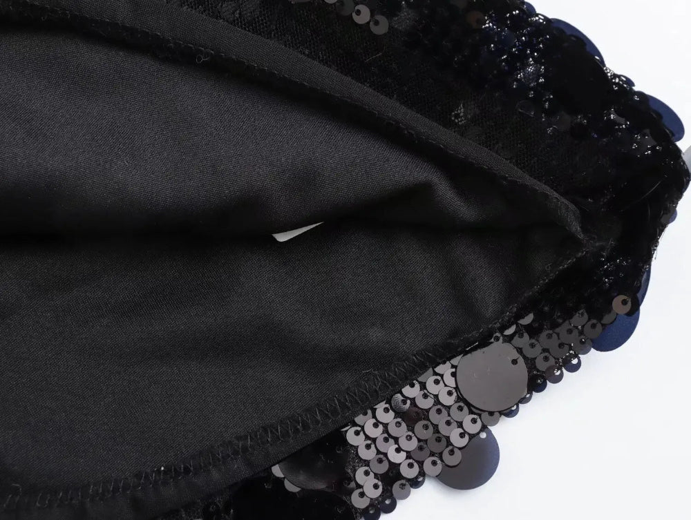 Neutral Sequin Mini Skirt