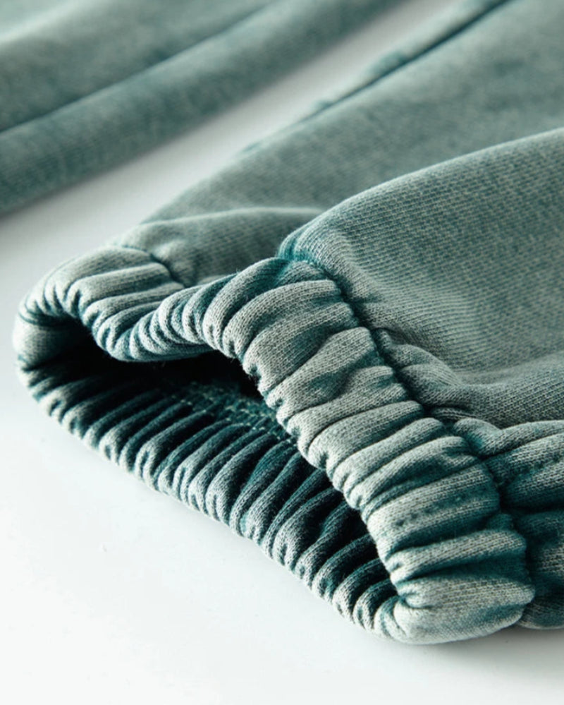 Solid Color Knit Washed Out Sweat Joggers