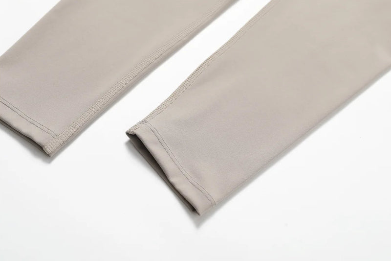 Solid Color Stretchy Criss-Cross Halter And Patchwork High Waisted Legging Set