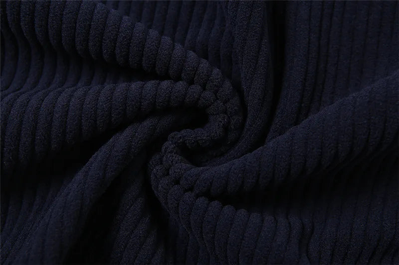 Solid Color Corduroy Loose Pants