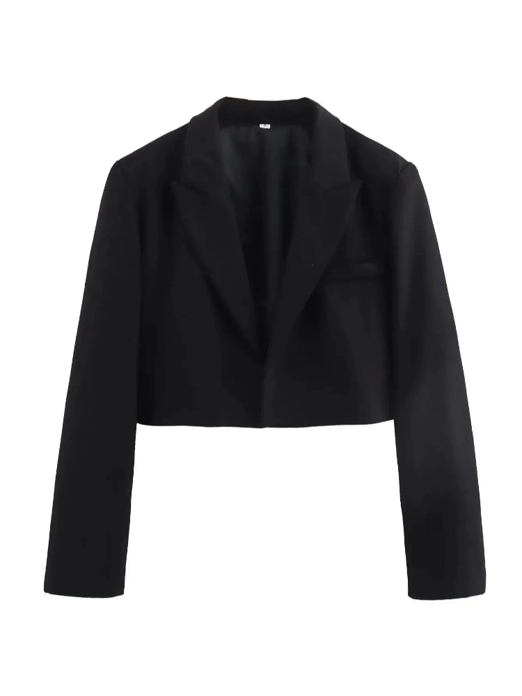 Solid Color Crop Blazer
