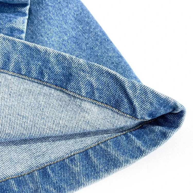 Denim Jean 3D Flower Mini Skirt