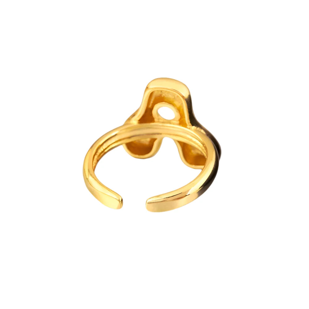 Gold Metal Letter Ring