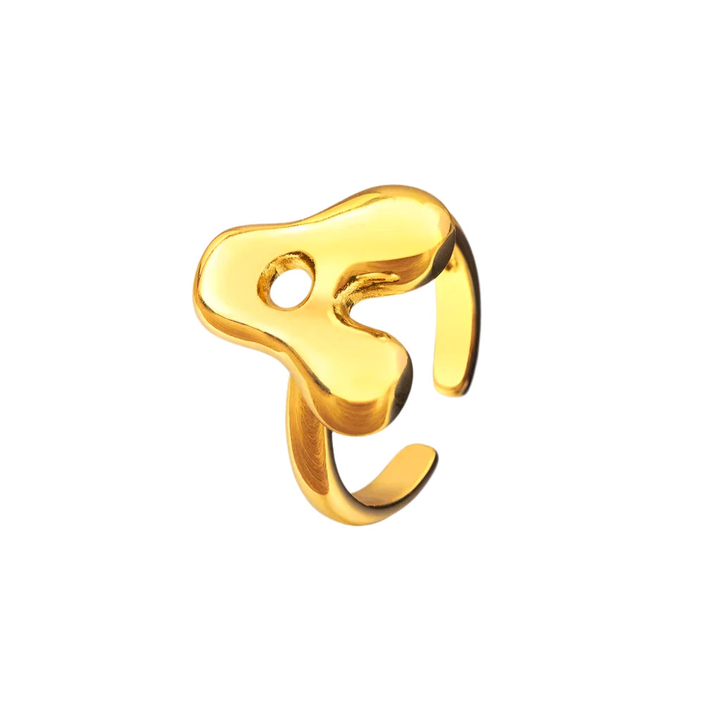 Gold Metal Letter Ring