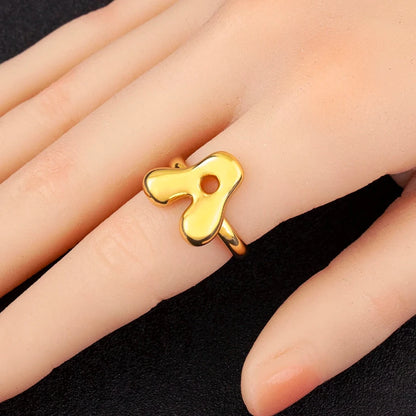 Gold Metal Letter Ring