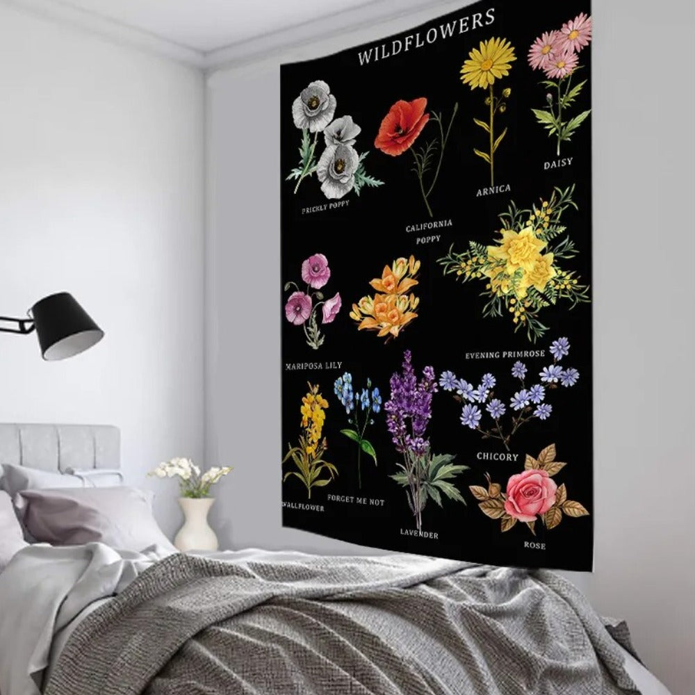 Types Of Wild Flowers Tapestry