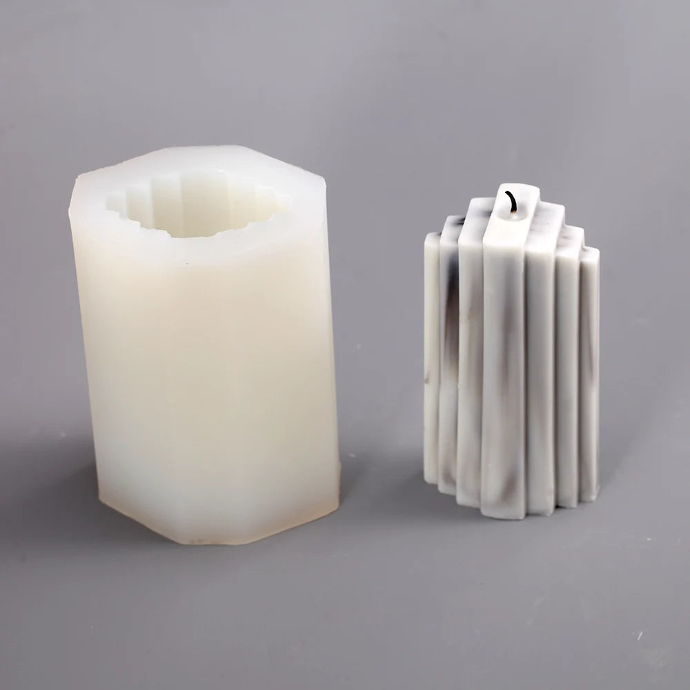 Ribbed Geometric Candle Mold