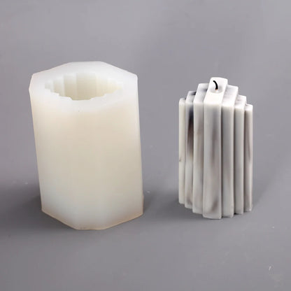 Ribbed Geometric Candle Mold