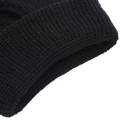 Solid Color Thick Knit Mask Beanie