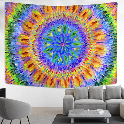 Multicolor Tie-Dye Mandala Tapestry