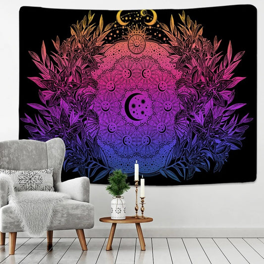 Mandala Moon Phases Tapestry