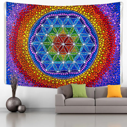 Multicolor Polk-A-Dot Mandala Tapestry