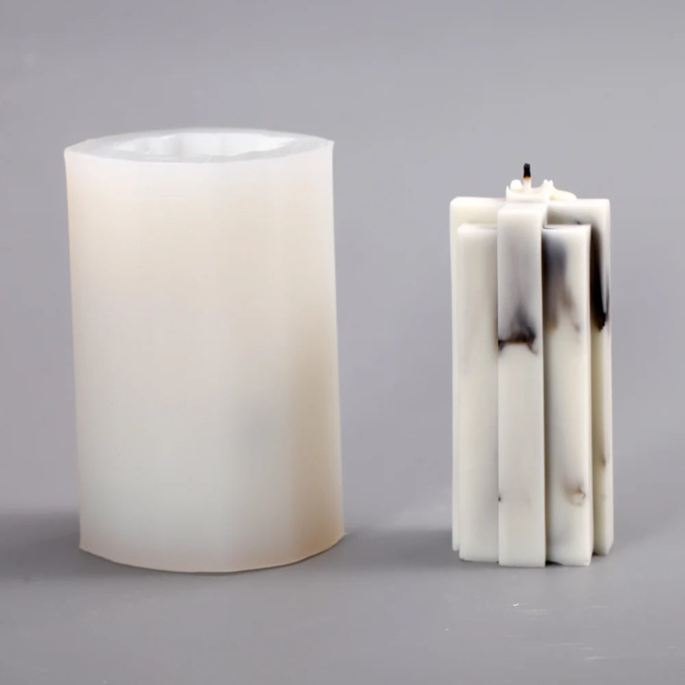 Ribbed Geometric Candle Mold