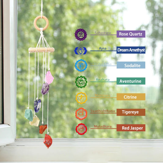 Natural Chakra And Solid Crystal Wind Catcher