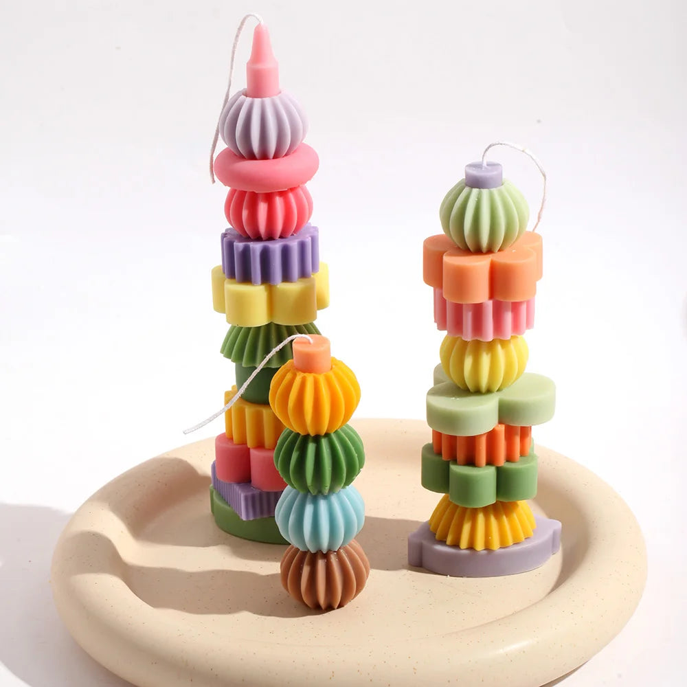 Asymmetric Stackable Stick Candle Mold