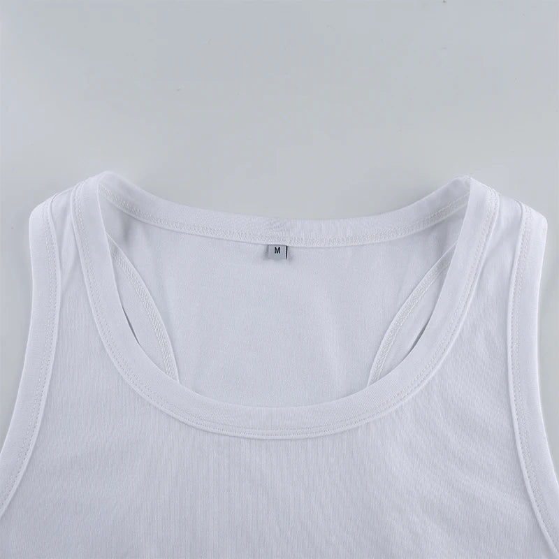 White Crop Sleeveless Top