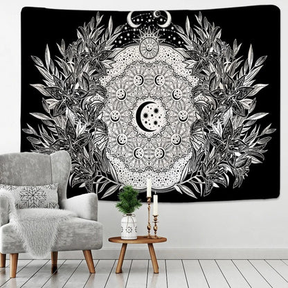 Mandala Moon Phases Tapestry