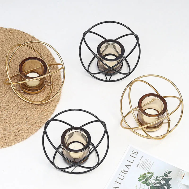 Metal Triple Circle Candle Holder