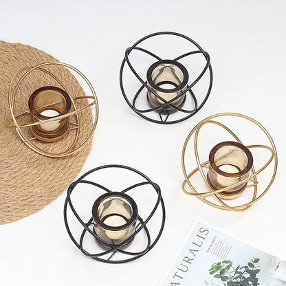 Metal Triple Circle Candle Holder