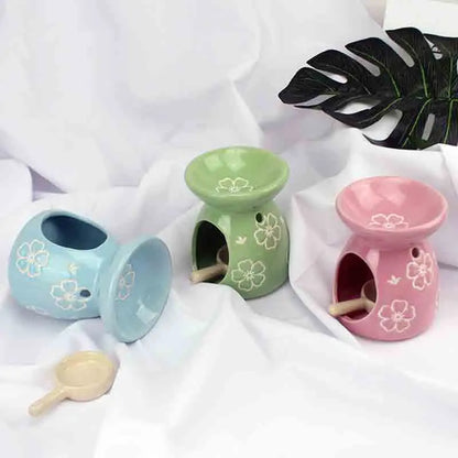 Solid Color Flower Essential Oil And Candle Holder Burner