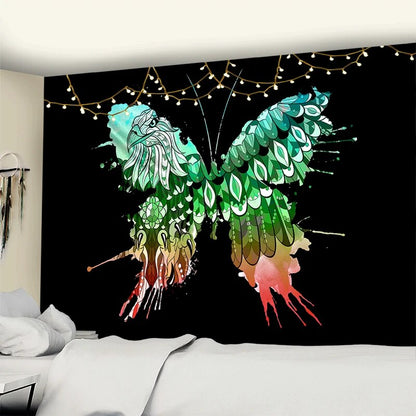 Multicolor Dripping Butterfly Tapestry