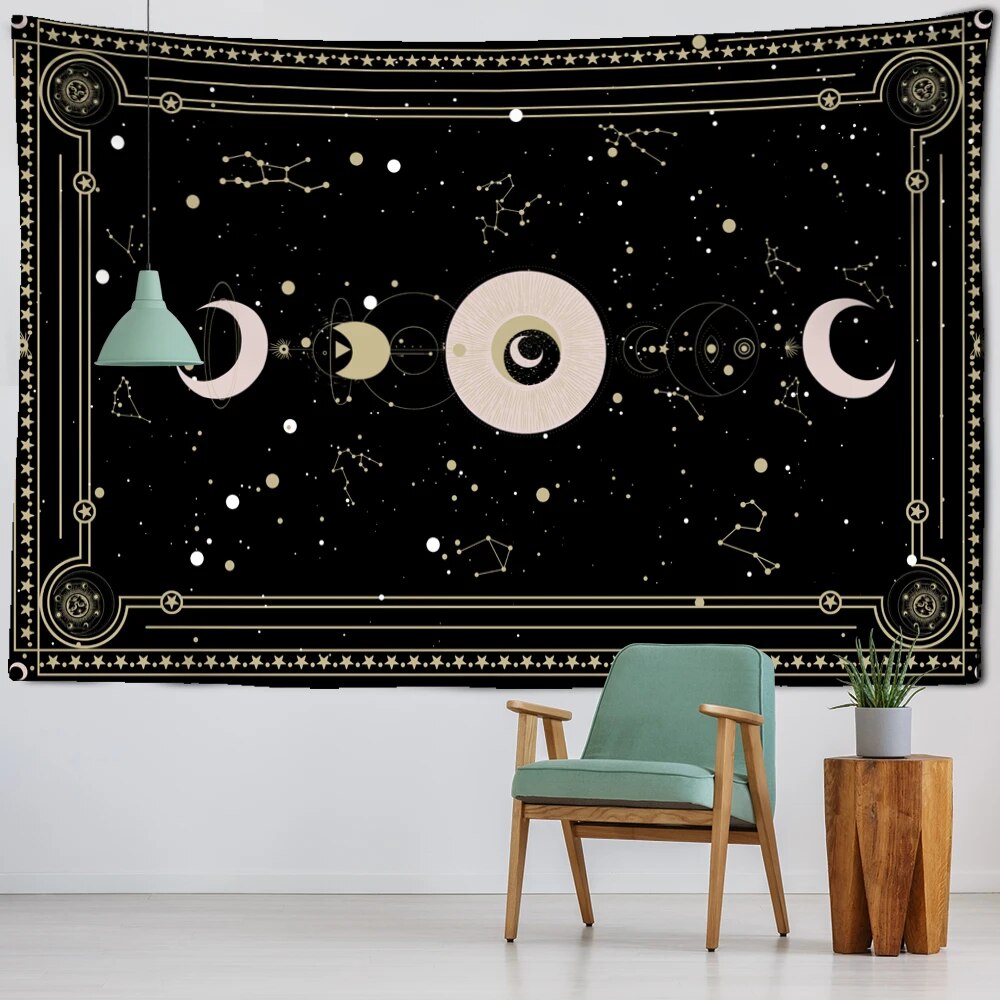 Moon Phases In The Stars Tapestry