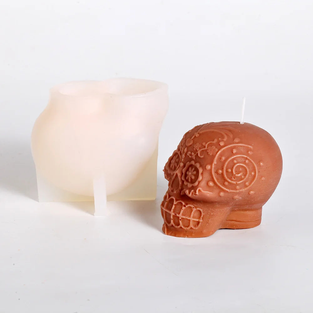 Day Of The Dead Skull Candle Mold