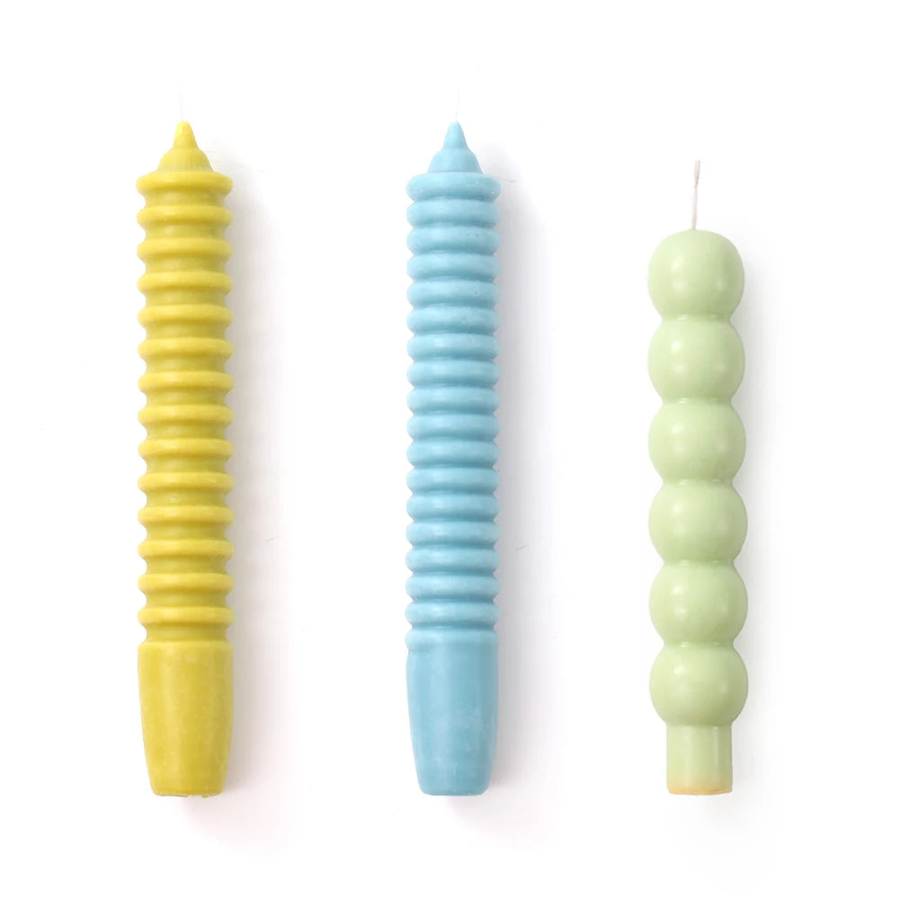 Swirl And Polk-A-Dot Stick Candle Mold