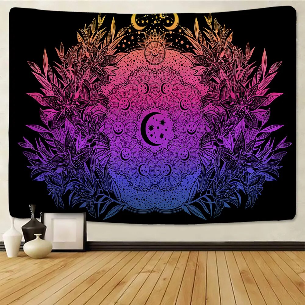 Mandala Moon Phases Tapestry