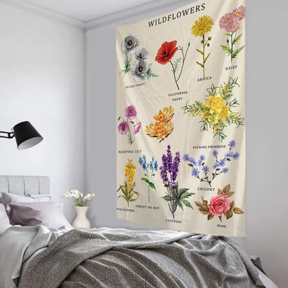 Types Of Wild Flowers Tapestry