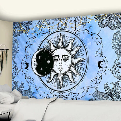 Solid Color Sun And Moon Tapestry