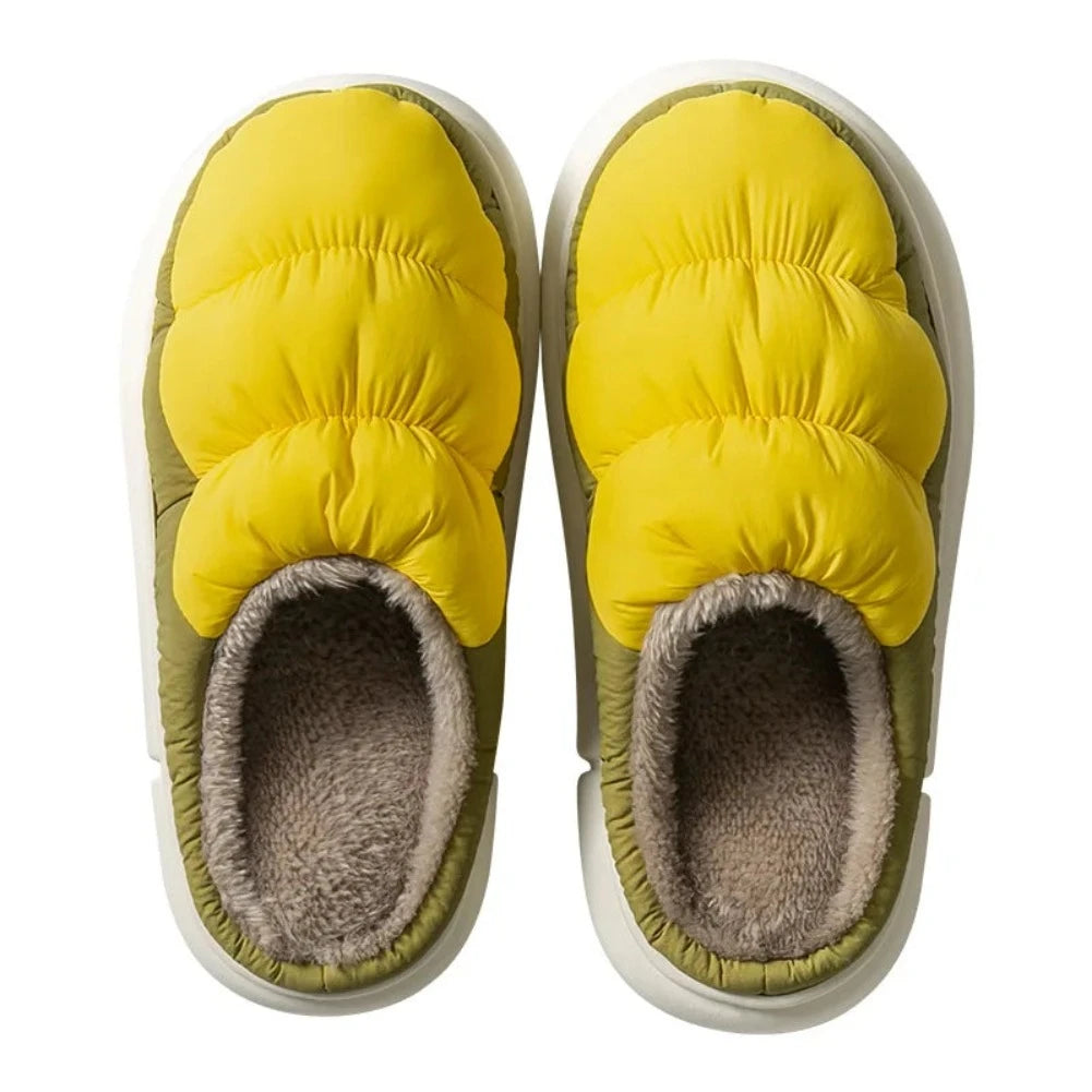 Two Toned Puffer Fur Inside Slipper