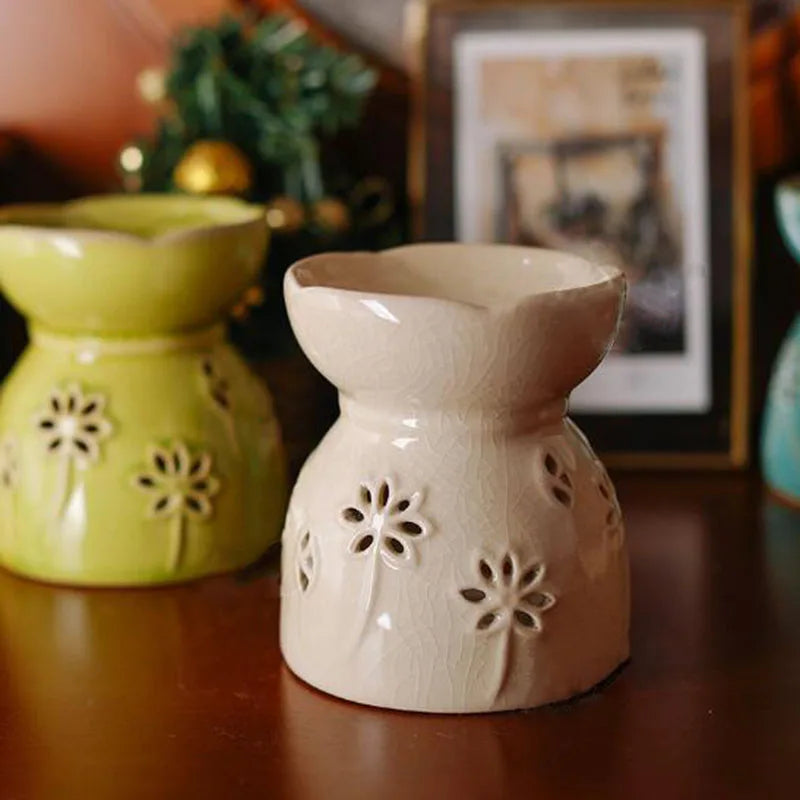 Solid Color Porcelain Flowers Essential Oil Burner