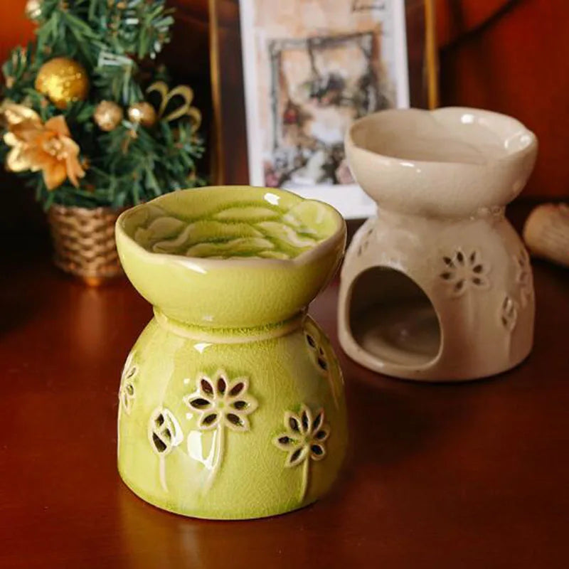 Solid Color Porcelain Flowers Essential Oil Burner