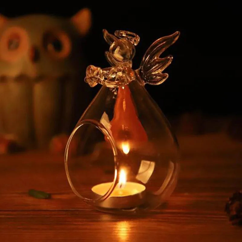 Glass Angel Candle Holder