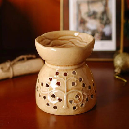 Solid Color Porcelain Tree Of Life Essential Oil Burner