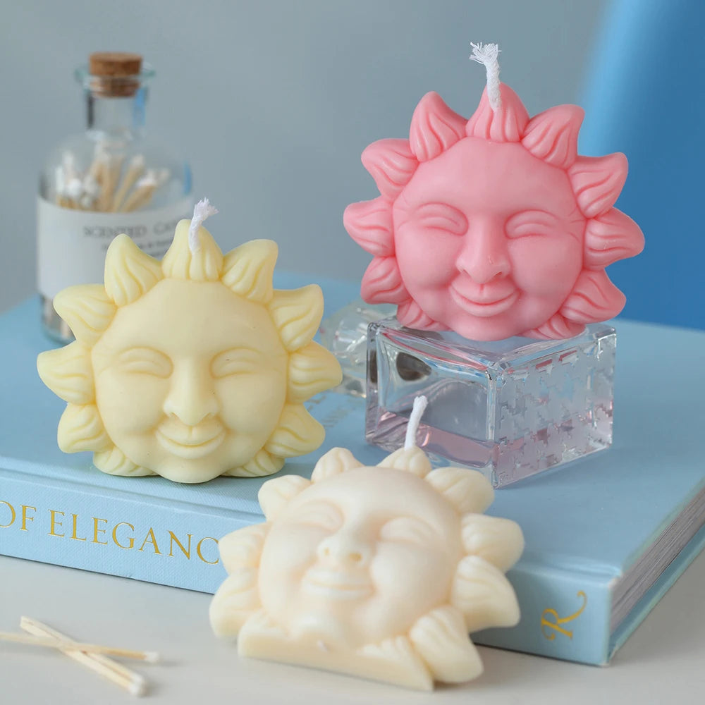 Sun Smiley Face Candle Mold