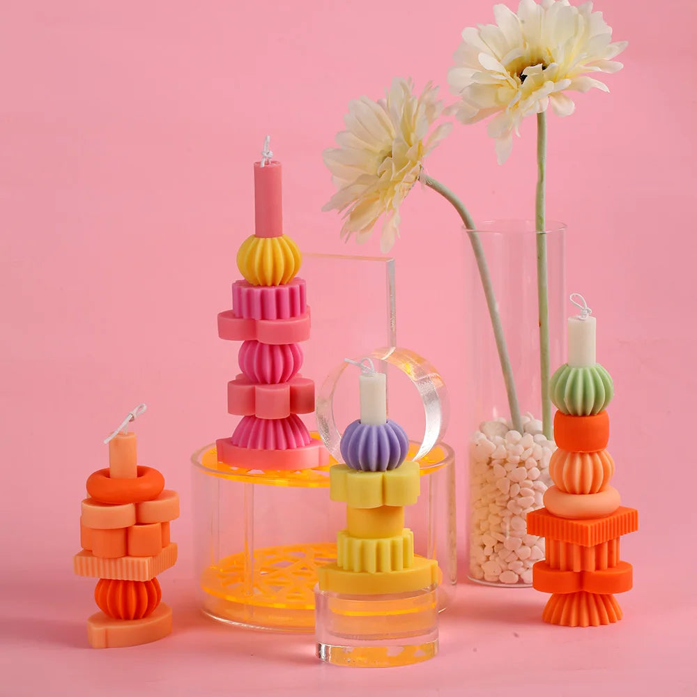 Asymmetric Stackable Stick Candle Mold