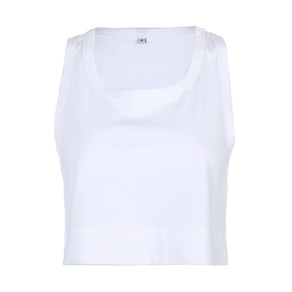 White Crop Sleeveless Top