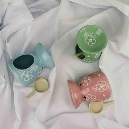 Solid Color Flower Essential Oil And Candle Holder Burner