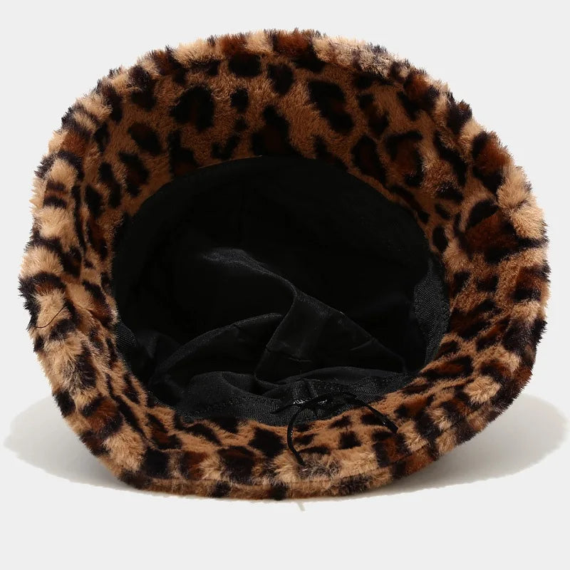 Cheetah Print Fur Bucket Hat