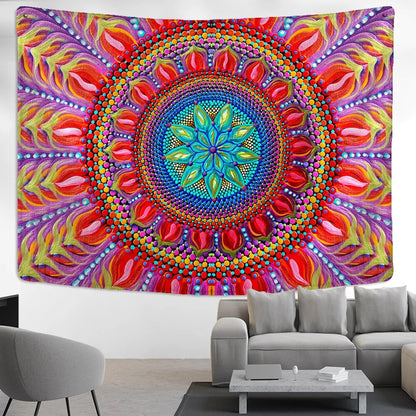 Leaf Print Mandala Tapestry