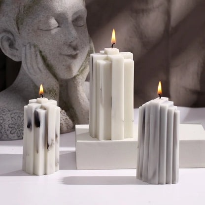 Ribbed Geometric Candle Mold