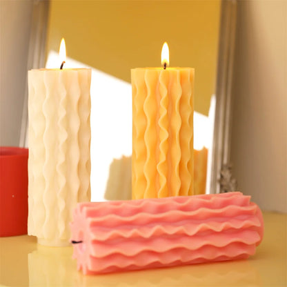 Wavy Cylinder Candle Mold