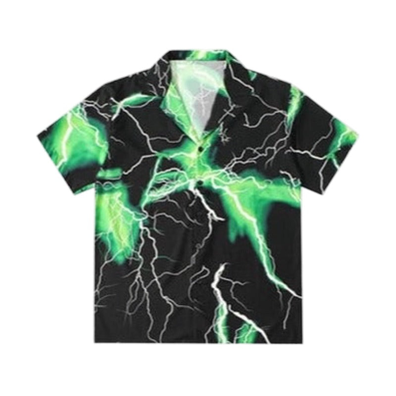 Green Lightening Bolt Button up