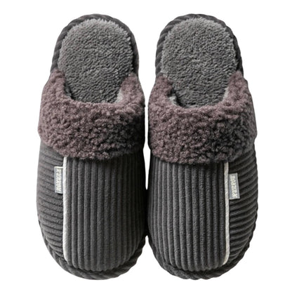 Solid Color Fur Ribbed Slippers