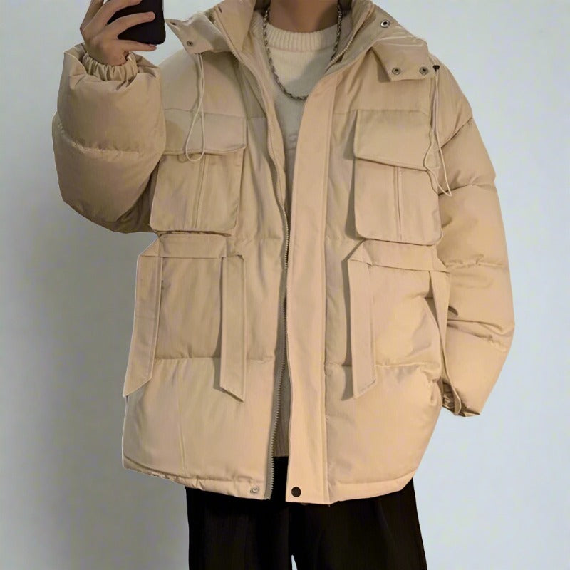 Cargo Hooded Puffer Jacket